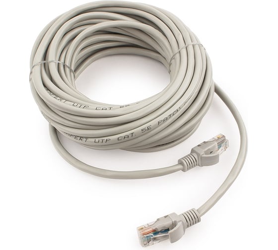 Медный патч-корд Cablexpert UTP кат.5e, 10м, литой, многожильный серый PP10-10M