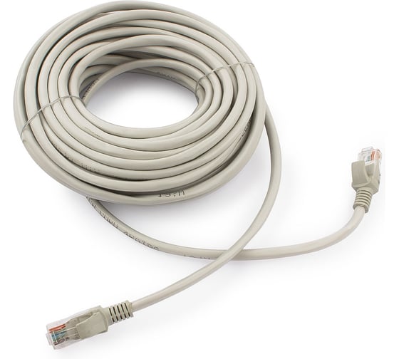 Медный патч-корд Cablexpert UTP кат.5e, 15м, литой, многожильный серый PP10-15M