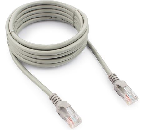 Многожильный медный патч-корд Cablexpert UTP кат.5e, 3м, литой, серый PP10-3M