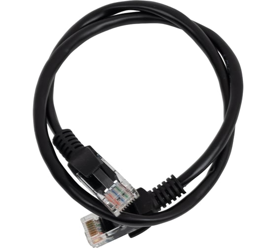 Многожильный патч-корд Cablexpert UTP кат.5e, 0.5м, литой, черный PP12-0.5M/BK 1