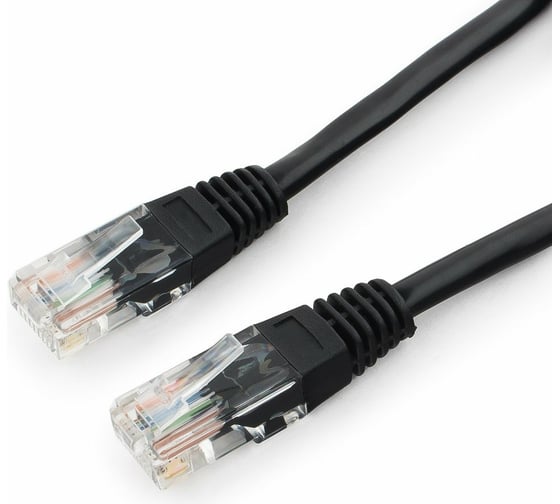 Многожильный патч-корд Cablexpert UTP кат.5e, 0.5м, литой, черный PP12-0.5M/BK
