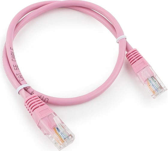 Многожильный патч-корд Cablexpert UTP кат.5e, 0.5м, литой, розовый PP12-0.5M/RO