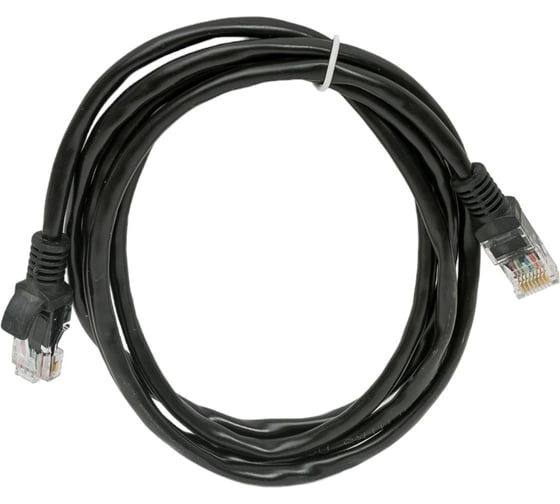 Многожильный патч-корд Cablexpert UTP кат.5e, 1.5м, литой, чёрный PP12-1.5M/BK