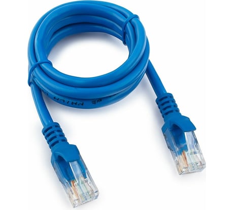 Многожильный патч-корд Cablexpert UTP кат.5e, 1м, литой, синий PP12-1M/B