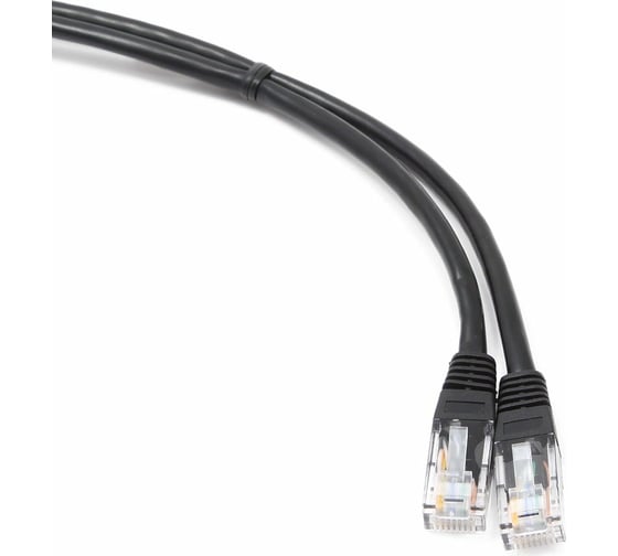 Многожильный патч-корд Cablexpert UTP кат.5e, 1м, литой, чёрный PP12-1M/BK