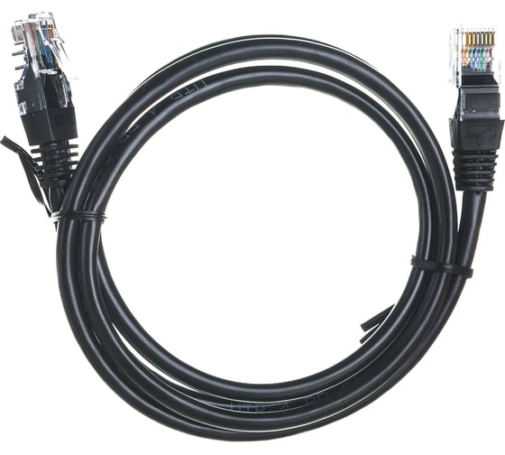 Многожильный патч-корд Cablexpert UTP кат.5e, 1м, литой, чёрный PP12-1M/BK