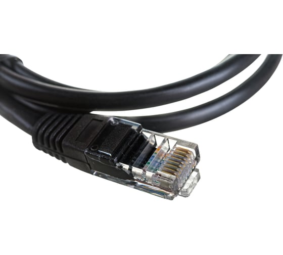 Многожильный патч-корд Cablexpert UTP кат.5e, 1м, литой, чёрный PP12-1M/BK