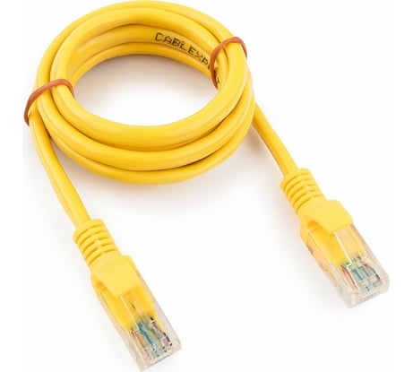 Многожильный патч-корд Cablexpert UTP кат.5e, 1м, литой, жёлтый PP12-1M/Y