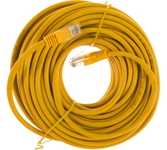 Патч-корд Cablexpert UTP кат.5e, 20м, литой, многожильный жёлтый PP12-20M/Y