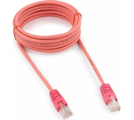 Многожильный патч-корд Cablexpert UTP кат.5e, 3м, литой, розовый PP12-3M/RO 1