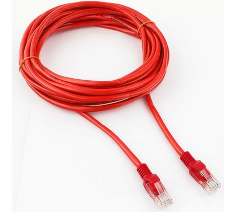 Многожильный патч-корд Cablexpert UTP кат.5e, 5м, литой, красный PP12-5M/R