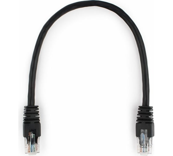 Патч-корд Cablexpert UTP кат.6, 0.25м, литой, многожильный чёрный PP6U-0.25M/BK