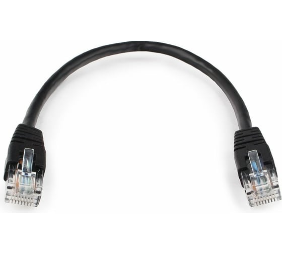 Патч-корд Cablexpert UTP кат.6, 0.25м, литой, многожильный чёрный PP6U-0.25M/BK