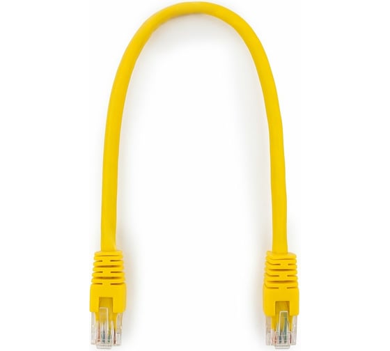Многожильный патч-корд Cablexpert UTP кат.6, 0.25м, литой, жёлтый PP6U-0.25M/Y 1