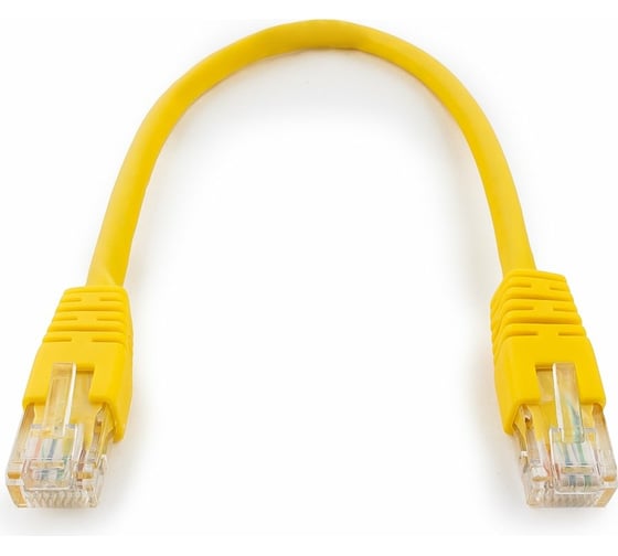 Многожильный патч-корд Cablexpert UTP кат.6, 0.25м, литой, жёлтый PP6U-0.25M/Y