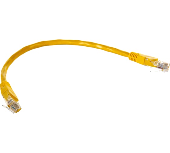 Многожильный патч-корд Cablexpert UTP кат.6, 0.25м, литой, жёлтый PP6U-0.25M/Y