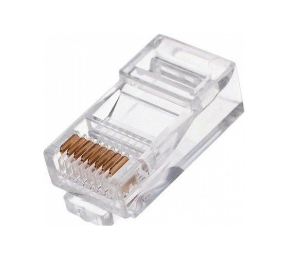 Вилка Cablexpert RJ-45 8P8C LC-8P8C-001 3-зубца кат.5e, 6 мкрн для одножильного кабеля 100 шт. LC-8P8C-001 (3-fork)