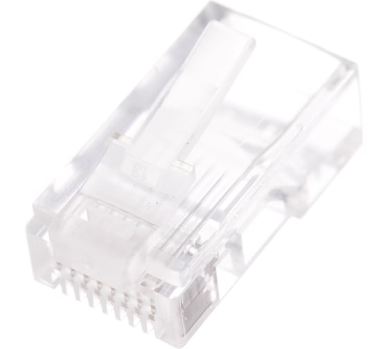Вилка Cablexpert RJ-45 8P8C LC-8P8C-001 3-зубца кат.5e, 6 мкрн для одножильного кабеля 100 шт. LC-8P8C-001 (3-fork)
