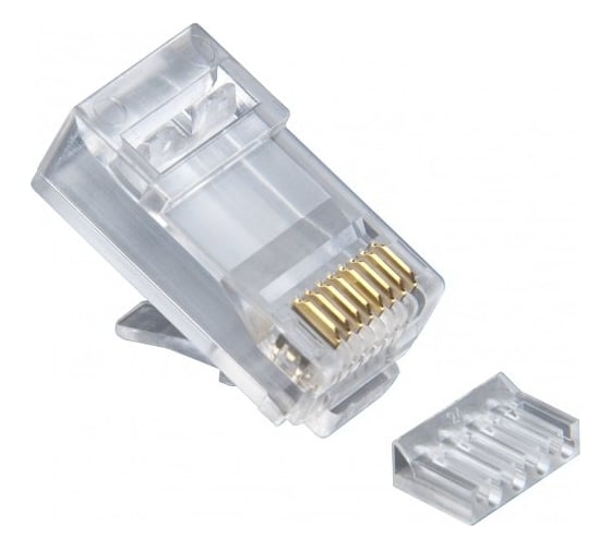 Вилка Cablexpert RJ-45 8P8C универсал кат5e со вставкой контакты 30мкр 100 PLUG5UP-INSERT