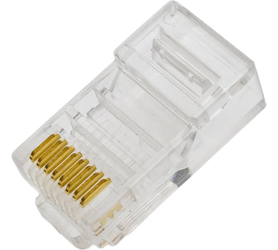 Сквозной (проходной) коннектор rj-45 (8p8c) Ripo cat.5e, покрытие 3мкд, универсальные ножи (упк.20шт) 003-400035/20