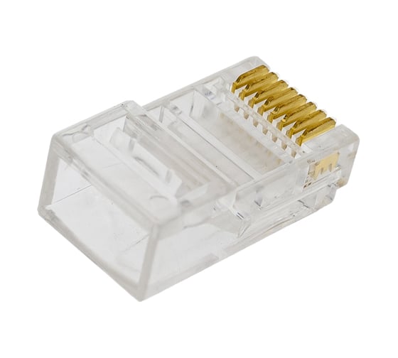Сквозной (проходной) коннектор rj-45 (8p8c) Ripo cat.5e, покрытие 3мкд, универсальные ножи (упк.20шт) 003-400035/20