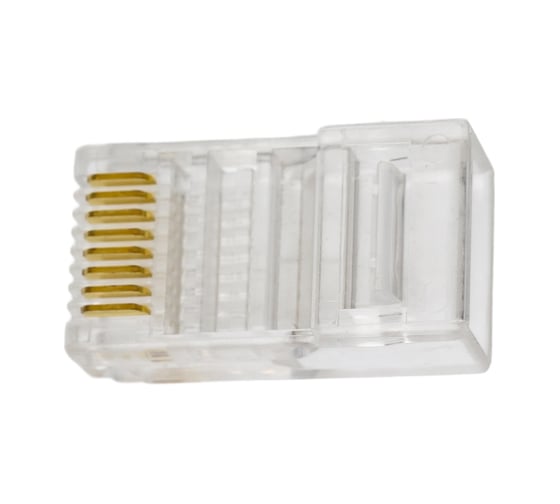 Сквозной (проходной) коннектор rj-45 (8p8c) Ripo cat.5e, покрытие 3мкд, универсальные ножи (упк.20шт) 003-400035/20