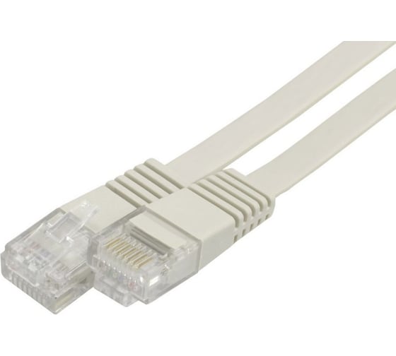 Плоский патч-корд Ripo utp4 cat 6, rj45-rj45, 5,0 m, pvc (белый) 003-300142