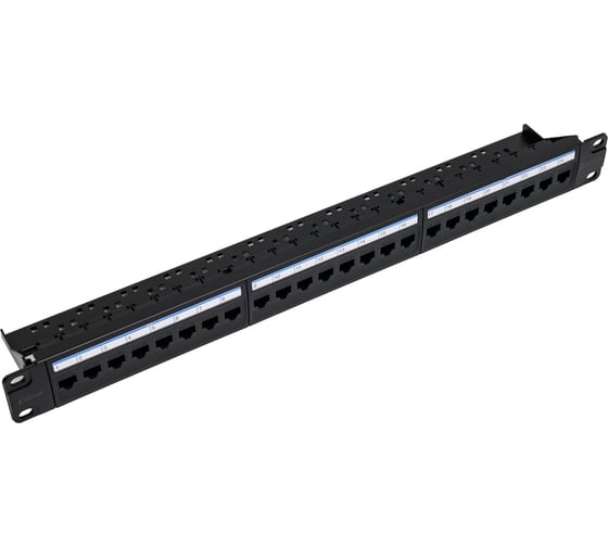 Патч-панель Ripo 19",1u, 24 порта, cat.6a (классea), 500мгц, rj45/8p8c, dual idc, с организатором 003-100078