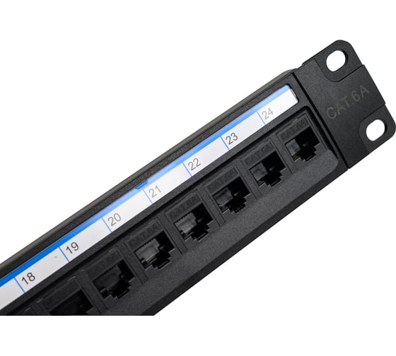 Патч-панель Ripo 19",1u, 24 порта, cat.6a (классea), 500мгц, rj45/8p8c, dual idc, с организатором 003-100078