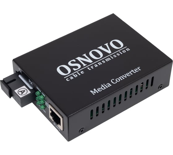 Оптический медиаконвертер OSNOVO OMC-1000-11S5a Gigabit Ethernet для передачи Ethernet по одному волокну одномодового оптического кабеля до 20км (по многомодовому кабелю до 500м). sct0489 1