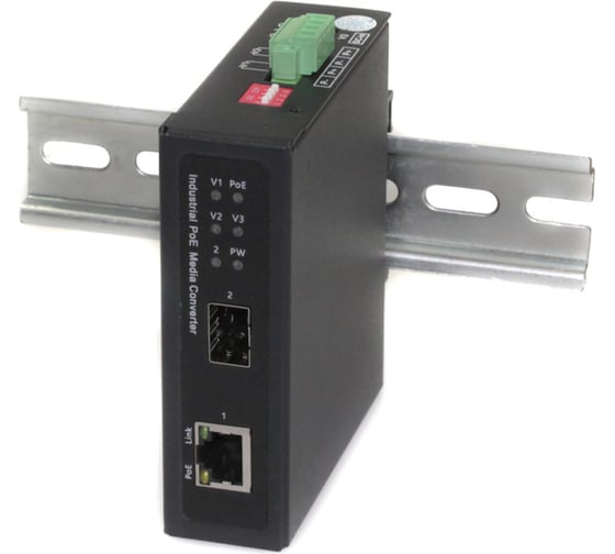 Промышленный компактный медиаконвертер OSNOVO OMC-1000-11BX-I Gigabit Ethernet с поддержкой PoE BT до 90W. sct1433 1