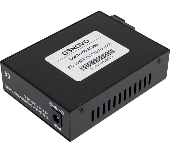 Оптический медиаконвертер OSNOVO OMC-100-21S5a Fast Ethernet. sct1075