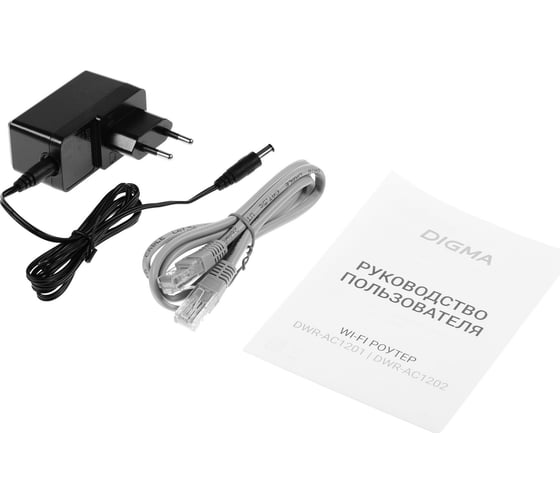 Беспроводной роутер DIGMA DWR-AC1201 AC1200 10/100BASE-TX черный (упак.:1шт) 1870497