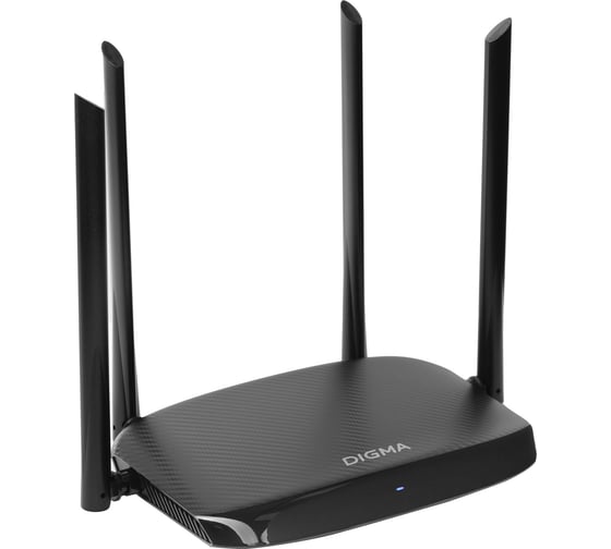 Беспроводной роутер DIGMA DWR-AC1201 AC1200 10/100BASE-TX черный (упак.:1шт) 1870497