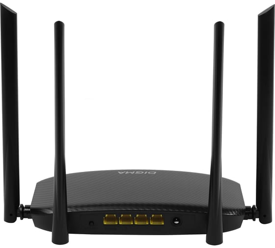 Беспроводной роутер DIGMA DWR-AC1201 AC1200 10/100BASE-TX черный (упак.:1шт) 1870497