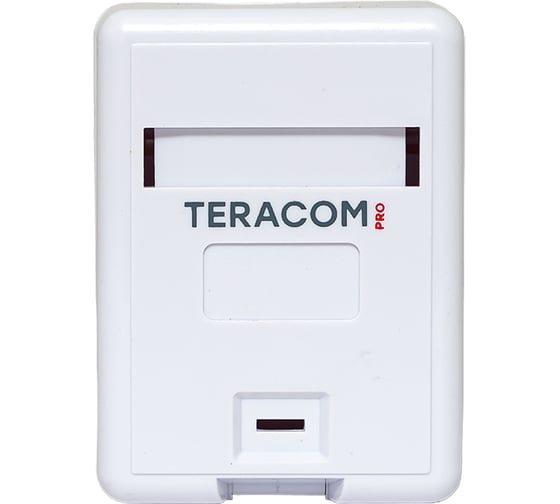 Корпус настенной розетки EKF TERACOM PRO на 1 модуль Keystone со шторкой и маркером, белый TRP-EBOX-1KSTN-WH