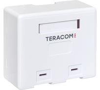 Корпус настенной розетки EKF TERACOM PRO на 2 модуля Keystone со шторками и маркерами, белый TRP-EBOX-2KSTN-WH