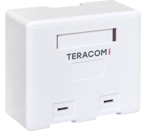 Корпус настенной розетки EKF TERACOM PRO на 2 модуля Keystone со шторками и маркерами, белый TRP-EBOX-2KSTN-WH 1
