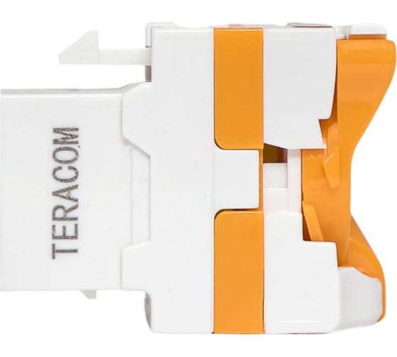 Неэкранированный модуль EKF Keystone TERACOM CS Cat.6A 110 IDC 180 градусов самозажимной (Toolless), оранжевый TRCS-KSTN-RT180-6AUTP-OR
