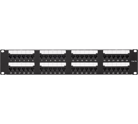 Патч-панель EKF TERACOM PRO 19'' Cat.5E 2U неэкранированная UTP 48 портов RJ-45 Dual IDC TRP-PPNL-5EUTP-2U48