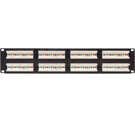 Патч-панель EKF TERACOM PRO 19'' Cat.5E 2U неэкранированная UTP 48 портов RJ-45 Dual IDC TRP-PPNL-5EUTP-2U48