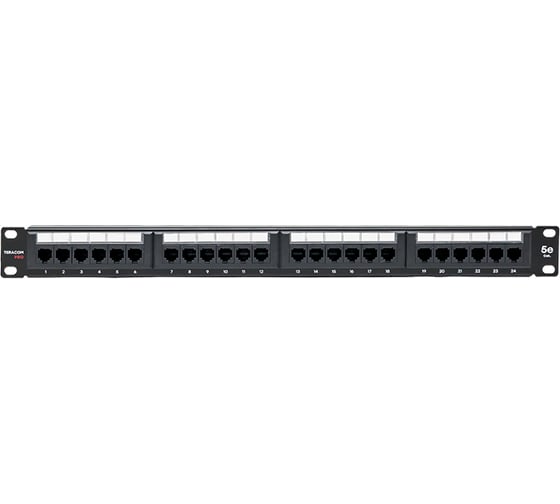 Патч-панель EKF TERACOM PRO 19'' Cat.5E 1U неэкранированная UTP 24 порта RJ-45 Dual IDC TRP-PPNL-5EUTP-1U24