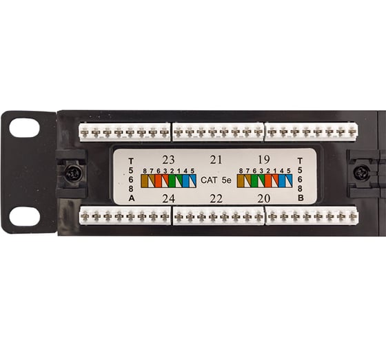 Патч-панель EKF TERACOM PRO 19'' Cat.5E 1U неэкранированная UTP 24 порта RJ-45 Dual IDC TRP-PPNL-5EUTP-1U24