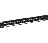 Патч-панель EKF модульная TERACOM PRO 19'' 1U неэкранированная 24 порта с органайзером (пустая) TRP-MODP-UTP-1U24