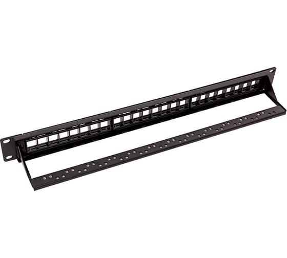 Патч-панель EKF модульная TERACOM PRO 19'' 1U неэкранированная 24 порта с органайзером (пустая) TRP-MODP-UTP-1U24