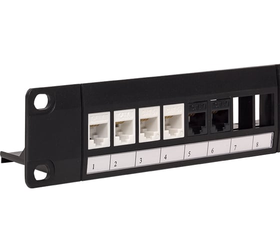 Патч-панель EKF модульная TERACOM PRO 19'' 1U неэкранированная 24 порта с органайзером (пустая) TRP-MODP-UTP-1U24