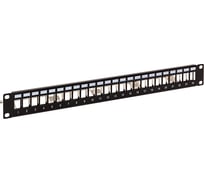 Патч-панель EKF модульная TERACOM PRO 19'' 1U экранированная 24 порта с органайзером (пустая) TRP-MODP-FTP-1U24