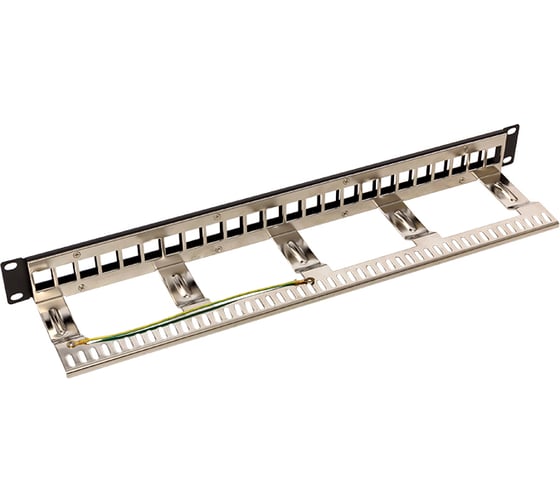 Патч-панель EKF модульная TERACOM PRO 19'' 1U экранированная 24 порта с органайзером (пустая) TRP-MODP-FTP-1U24
