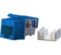 Вставка Keystone Jack RJ-45 (8P8C) Hyperline KJ9-8P8C-C6-90-BL категория 6, синяя 432657