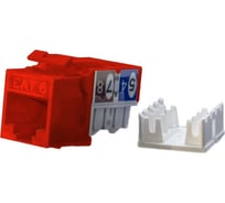Вставка Keystone Jack RJ-45 (8P8C) Hyperline KJ9-8P8C-C6-90-RD категория 6, красная 432661